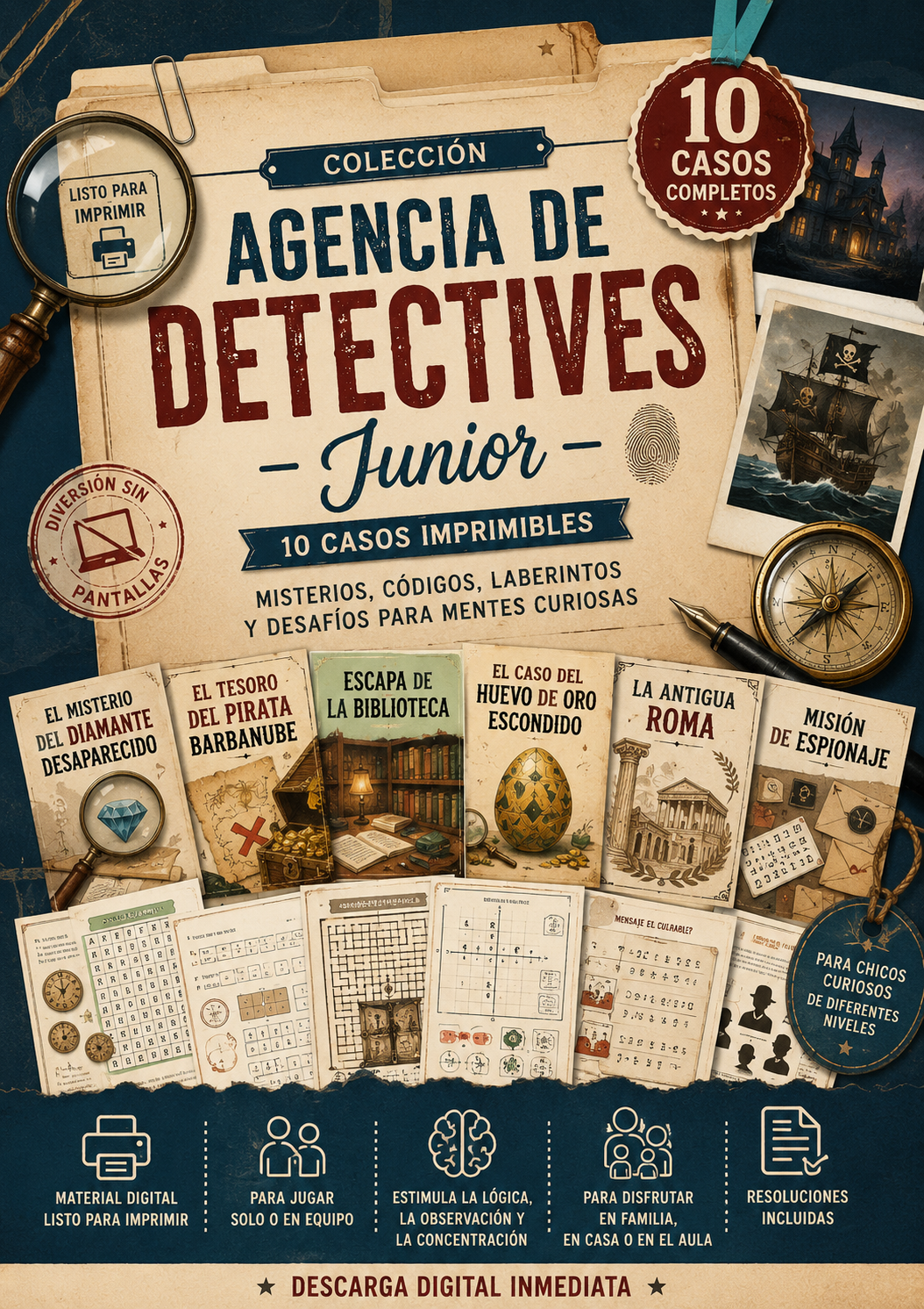 La colección completa de Escape Games y Misterios para niños +5 años🧠🕵🏼