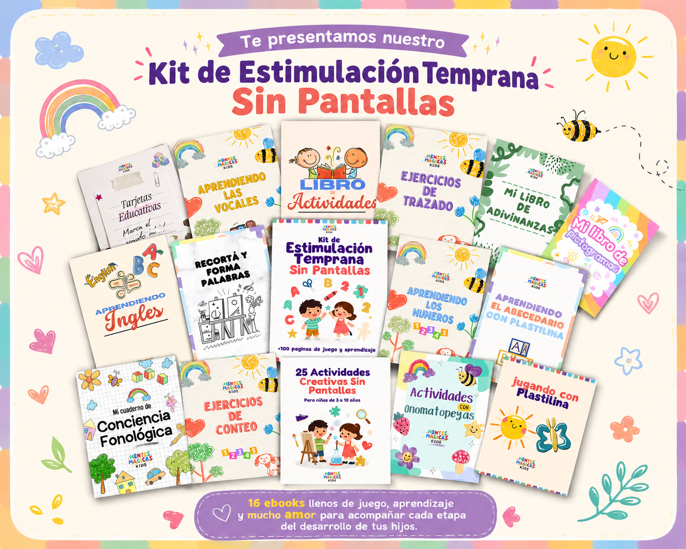 KIT DE ESTIMULACIÓN TEMPRANA SIN PANTALLAS + 6 BONUS DE REGALO🎁🌈
